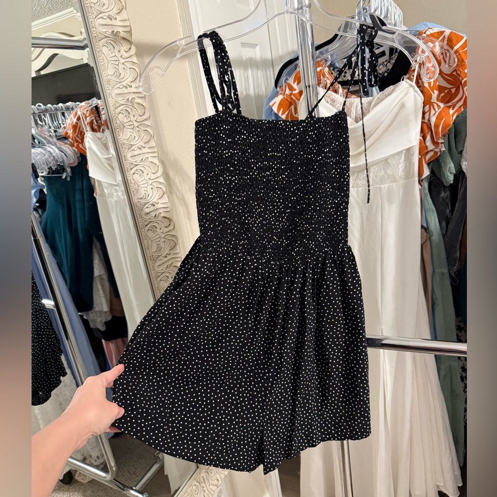 Forever 21 Black and White Polka Dot Romper